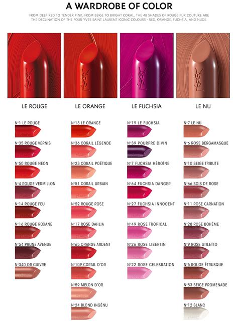 best ysl lipstick shades|ysl lipstick color chart.